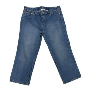 Liz & Co. Women's Stretch Capri Crop Jeans Size 12 Medium Wash